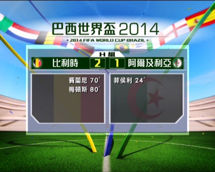 
世界盃H組比利時反勝阿爾及利亞