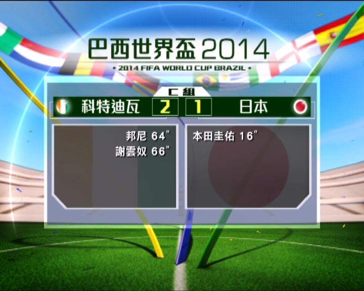 
世界盃：科特迪瓦 2:1 日本