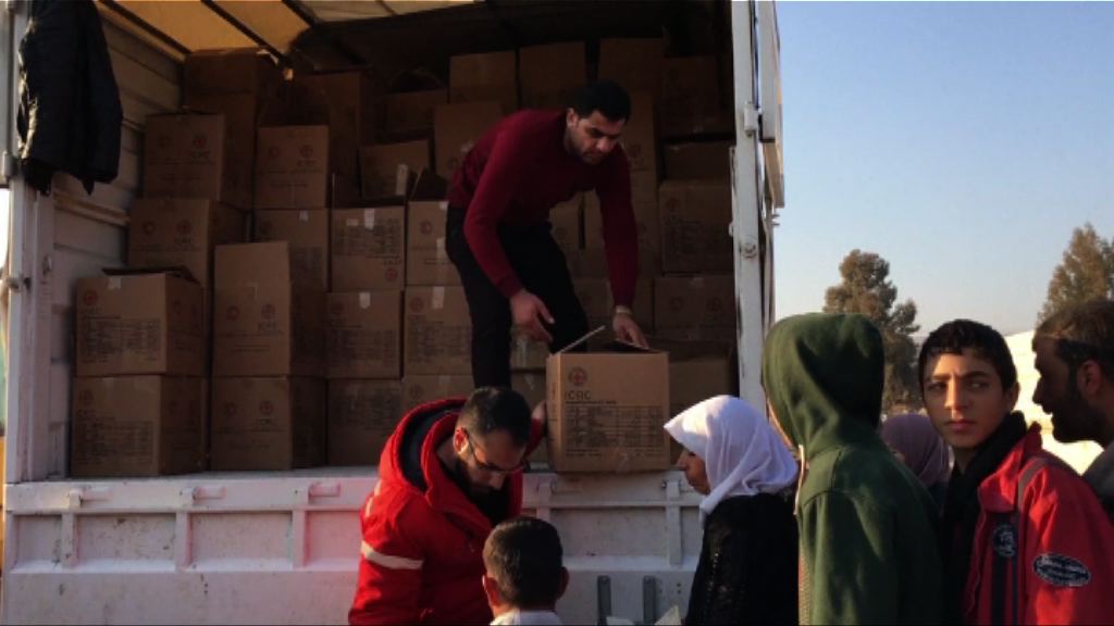 救援組織發送物資給敘利亞民眾
