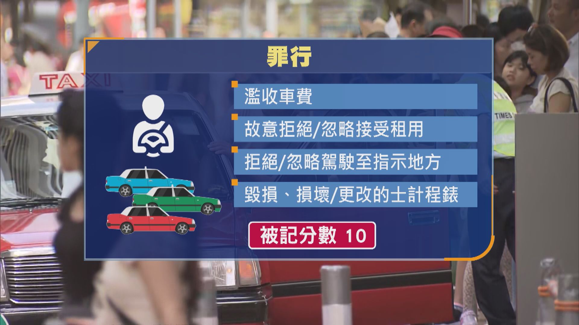 的士司機違例記分制即日起生效