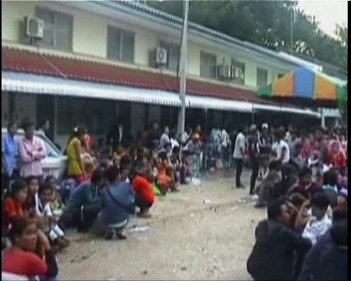 
大批柬埔寨民工離開泰國