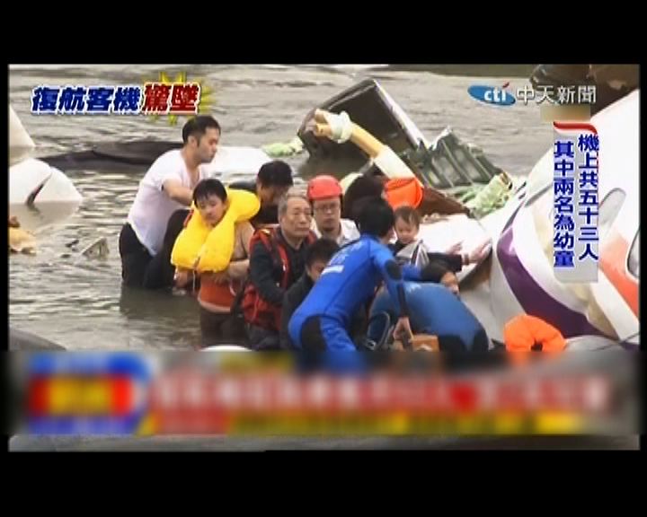 
台灣復興航空客機墜基隆河有人死傷