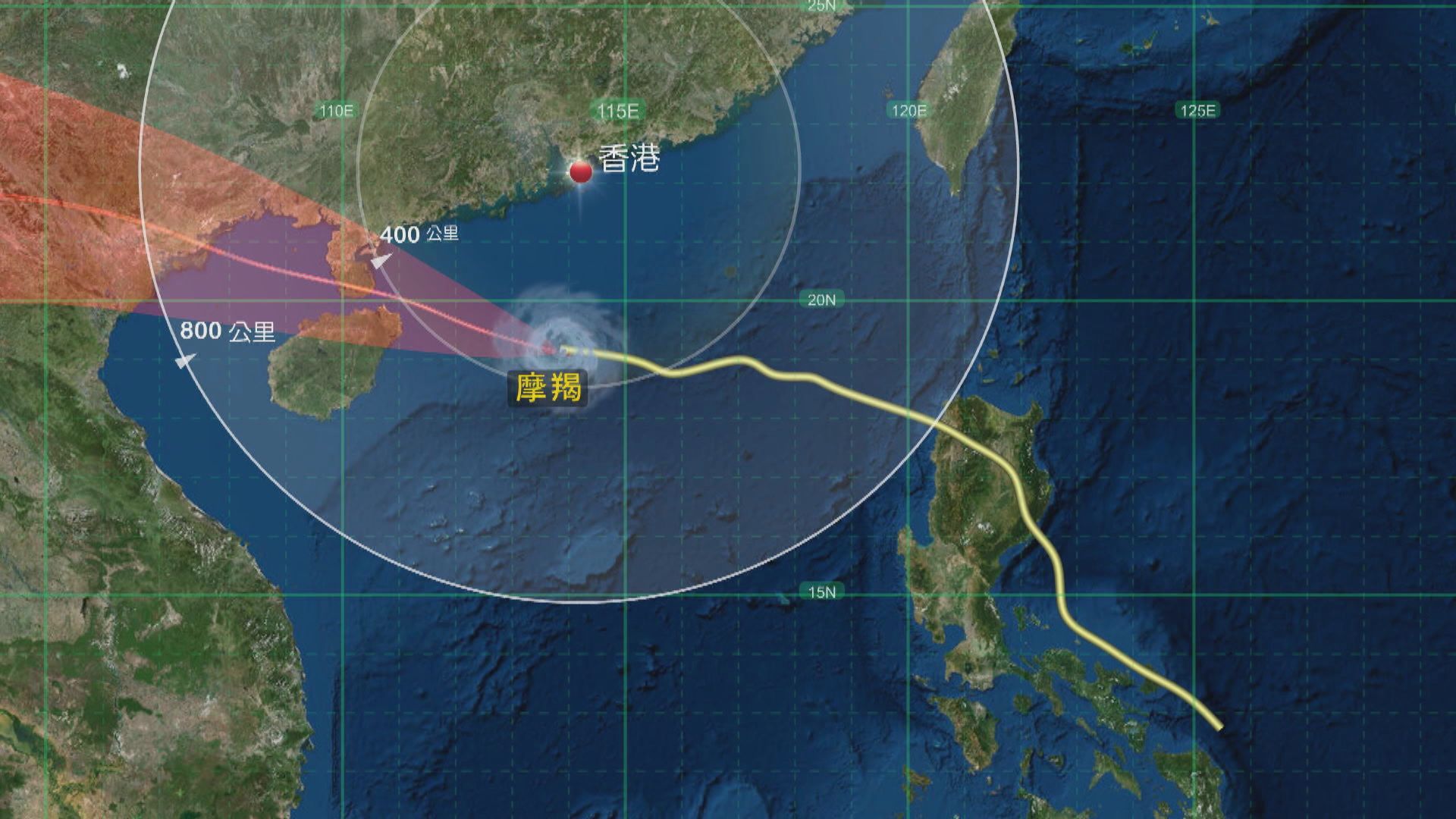 天文台指摩羯正在香港西南面掠過