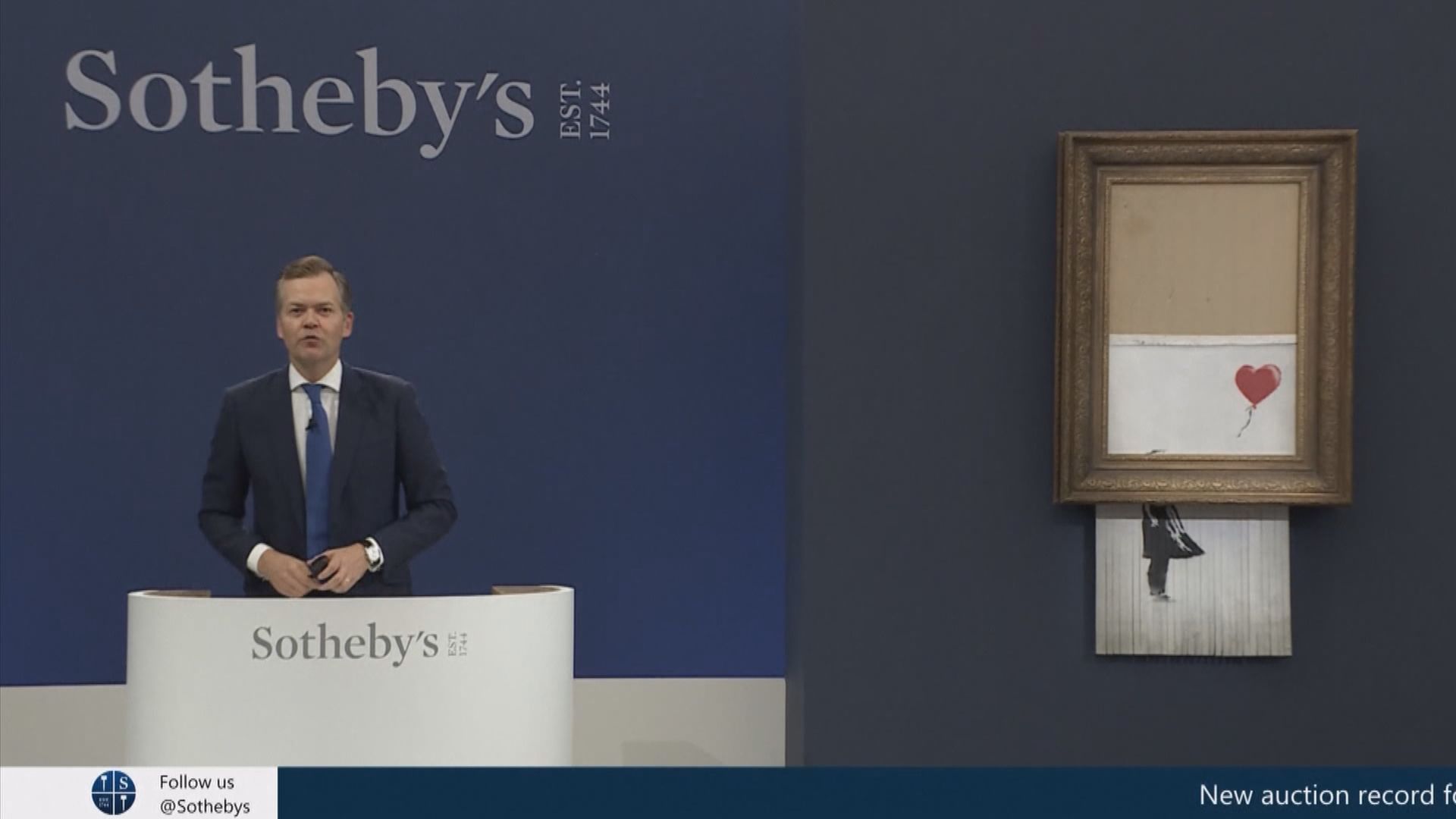 Banksy自毀作品以近兩億港元售出