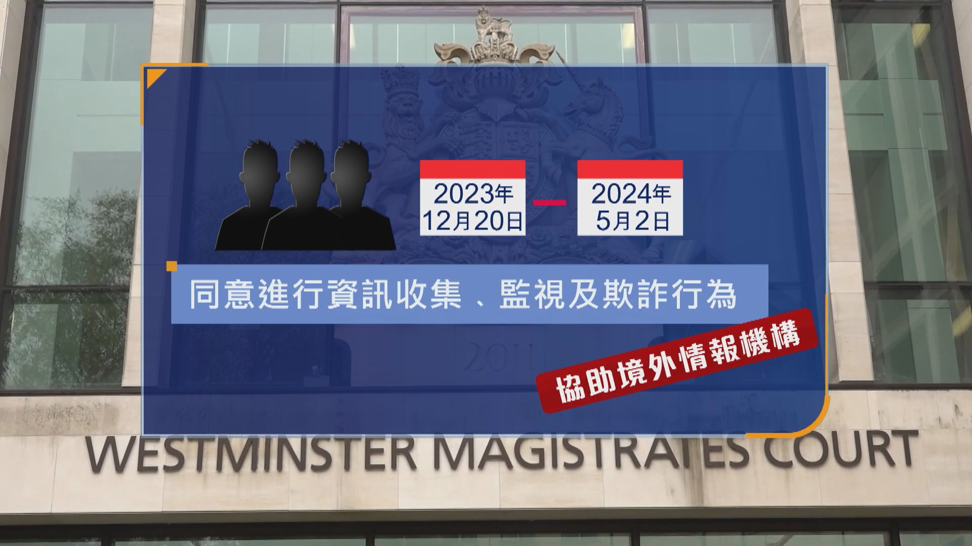 被指協助香港情報機構違英國國安法三人獲准保釋
