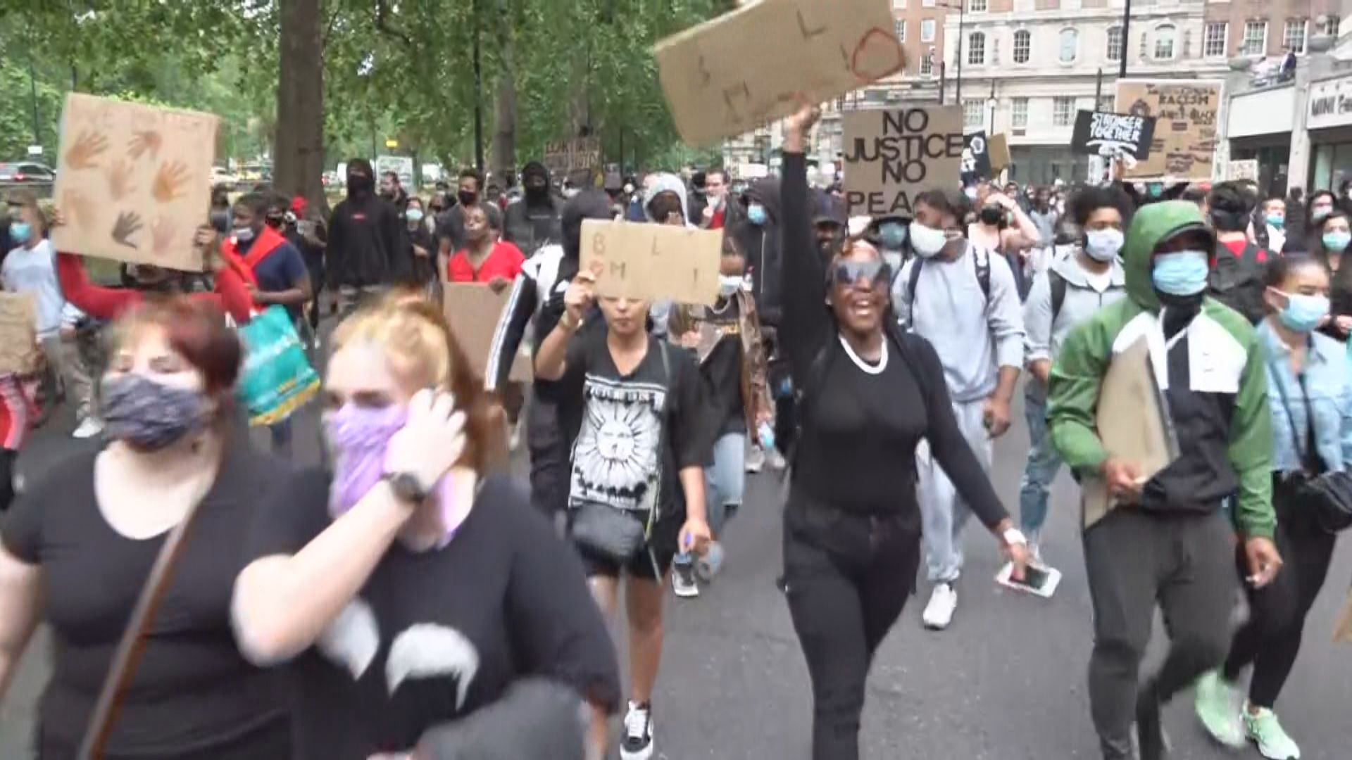英國倫敦大型示威抗議種族歧視
