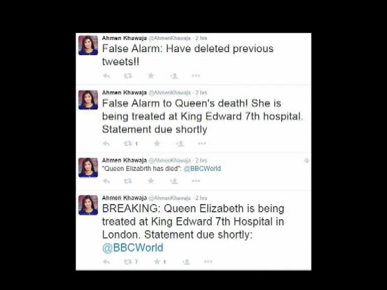 記者誤發貼文指英女王逝世