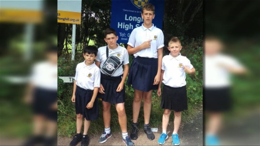英國男學生穿校裙抗議遭處分
