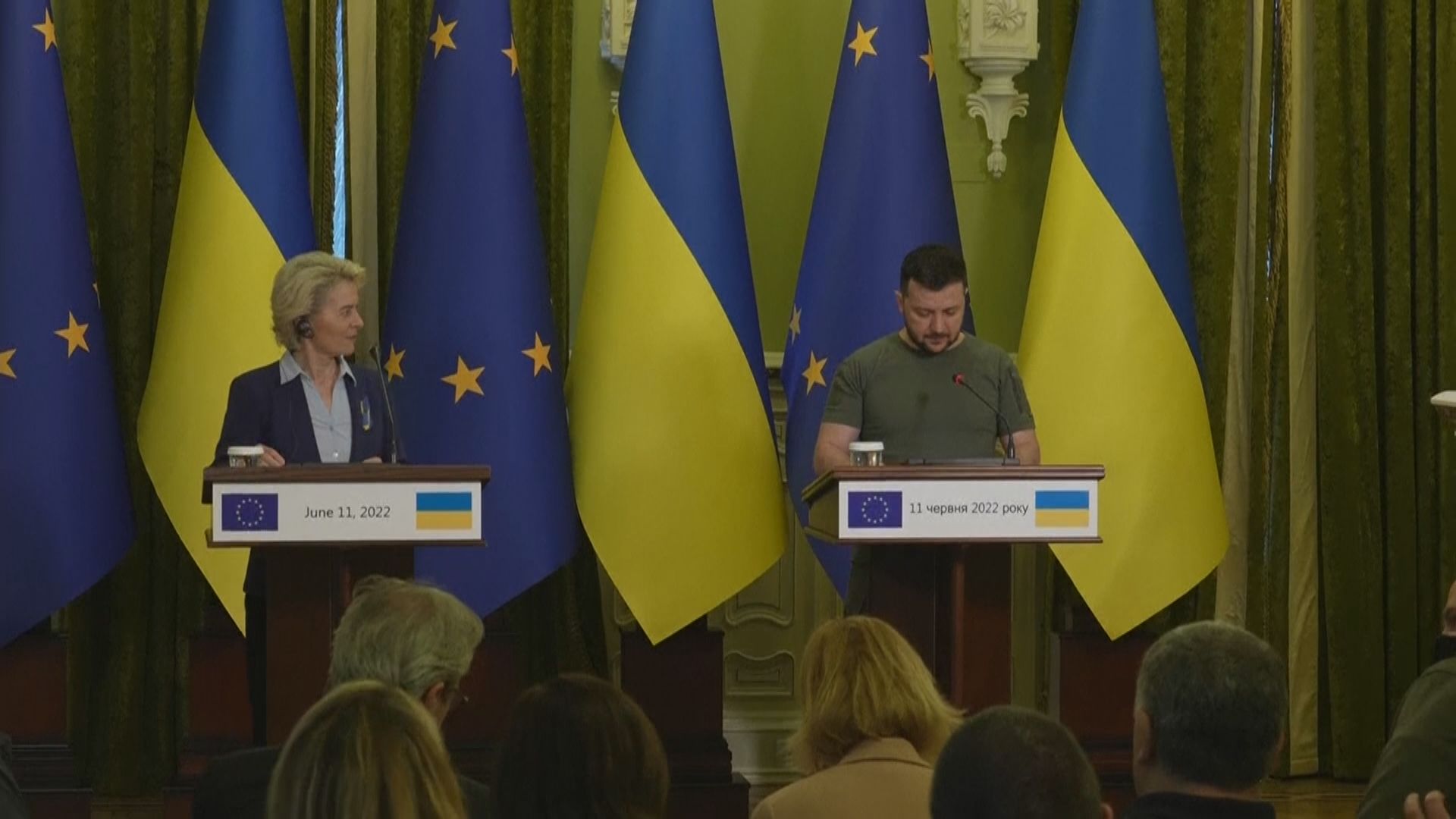 馮德萊恩訪問基輔　澤連斯基討論烏克蘭戰後重建等問題