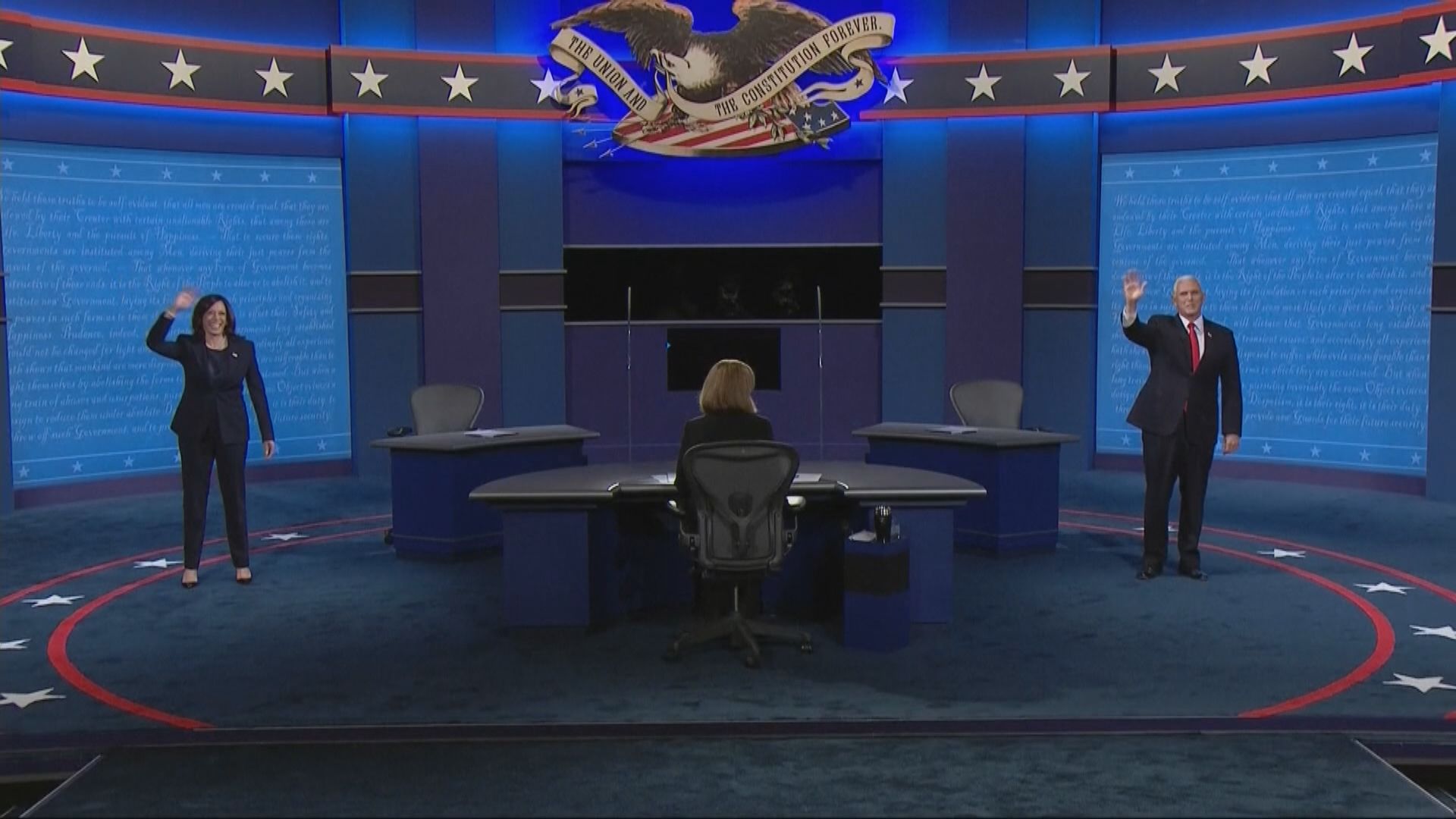 美副總統候選人辯論舉行　彭斯賀錦麗因防疫需要沒握手