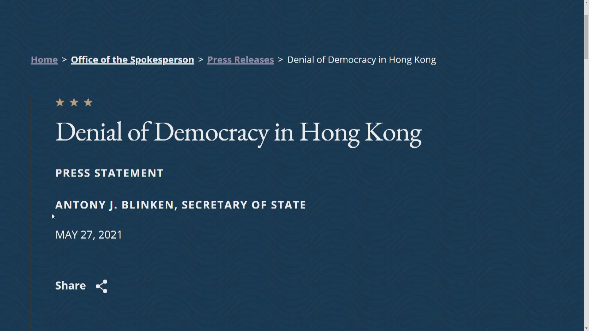 美國指香港修改選舉制度無助穩定