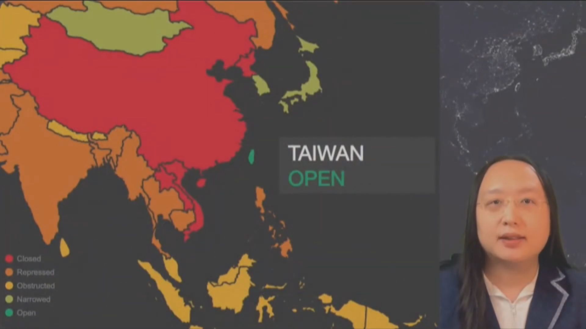 民主峰會唐鳳發言展示台灣地圖後「被消失」