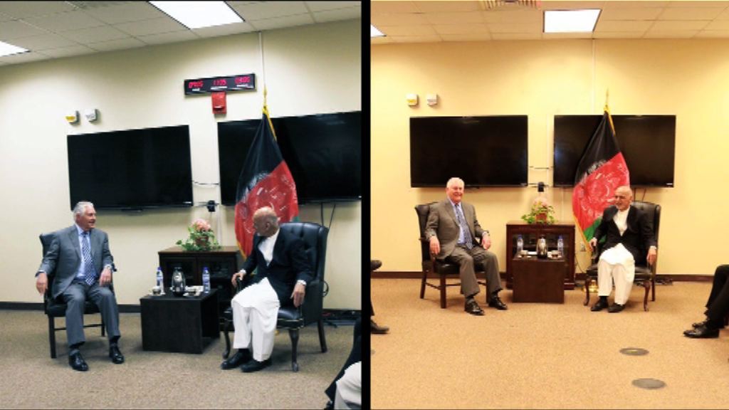 蒂勒森與阿富汗總統會面照「造假」