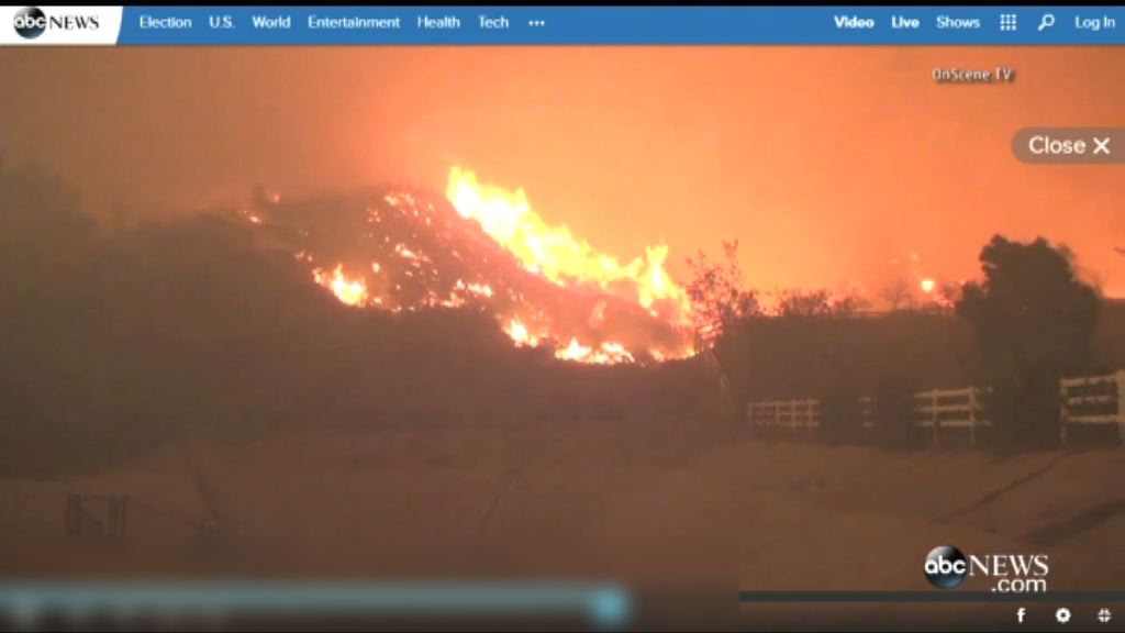 洛杉磯北部山火未受控　逾千戶撤離