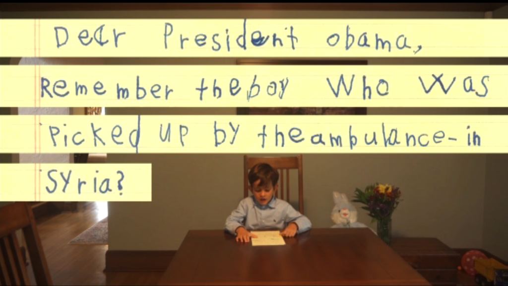 美男童寫信予奧巴馬籲收容敘利亞男童