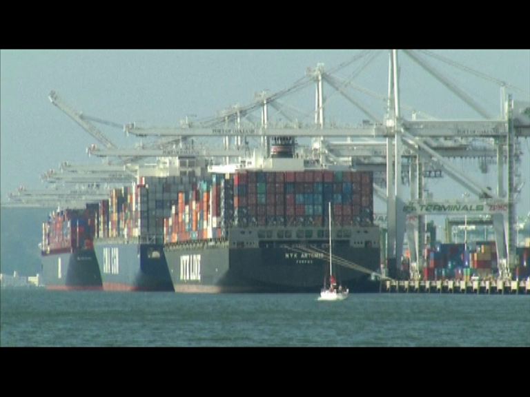 
美國西岸碼頭工潮未止港口停擺