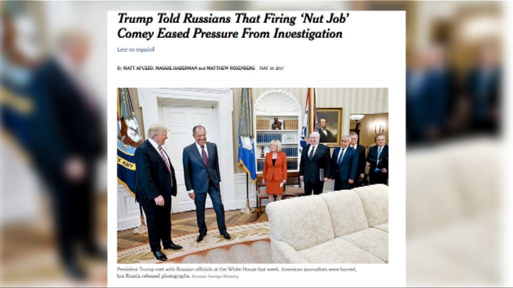 《紐約時報》指辭退科米令特朗普壓力大減