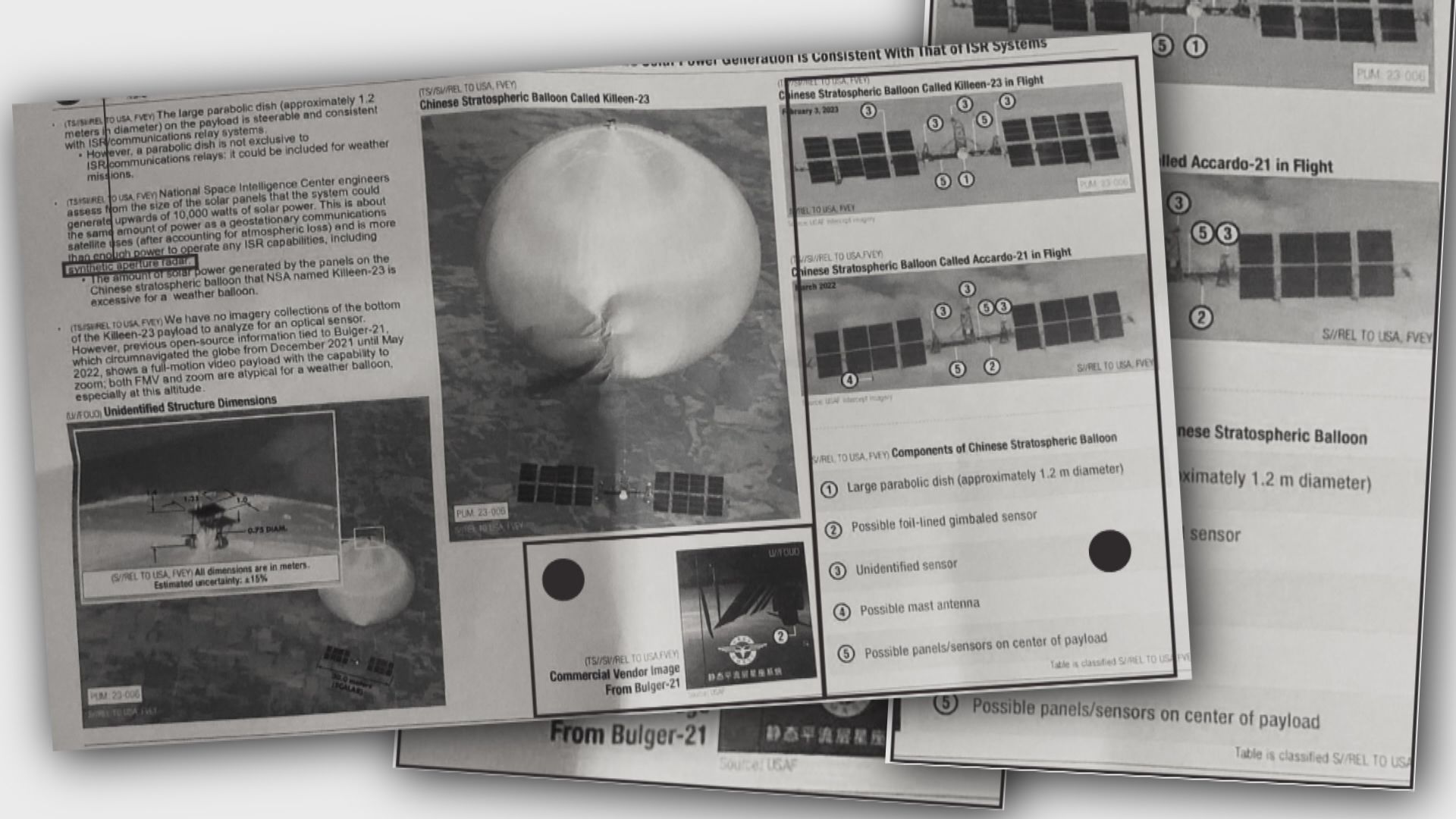 外洩美國防部文件指　被擊落中國氣球或配備一款複雜雷達