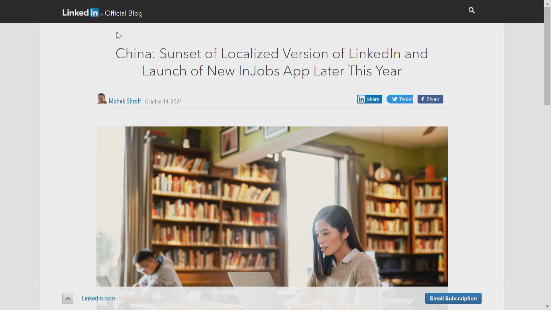 微軟逐步關閉LinkedIn中國區版本　改推搵工應用程式