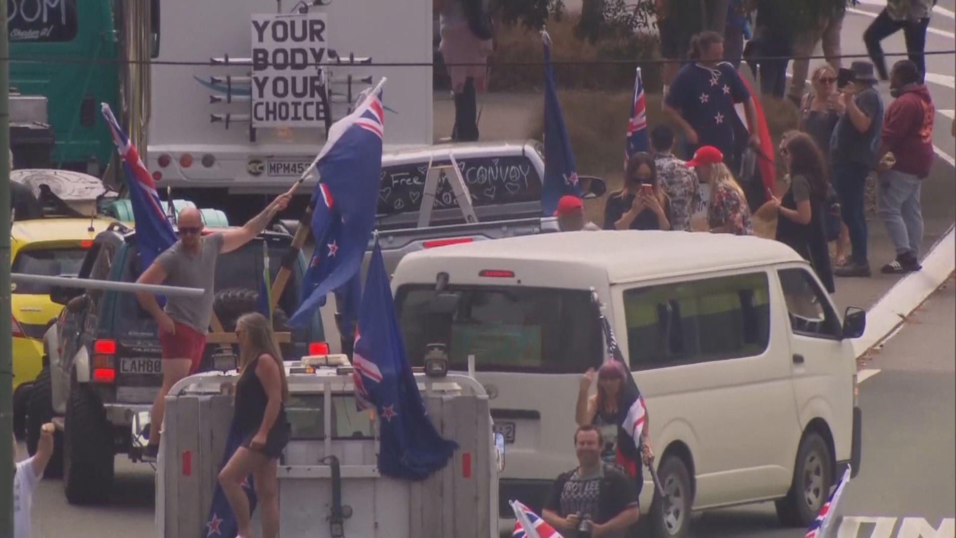 新西蘭等多國民眾仿效加拿大反防疫措施貨車示威