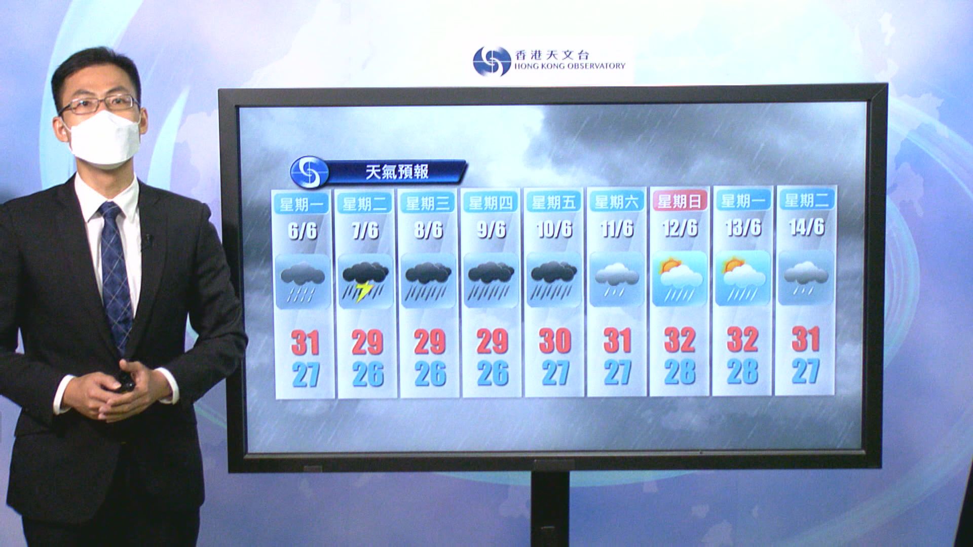 天文台預報未來幾日有大驟雨　雨區發展隨機性大