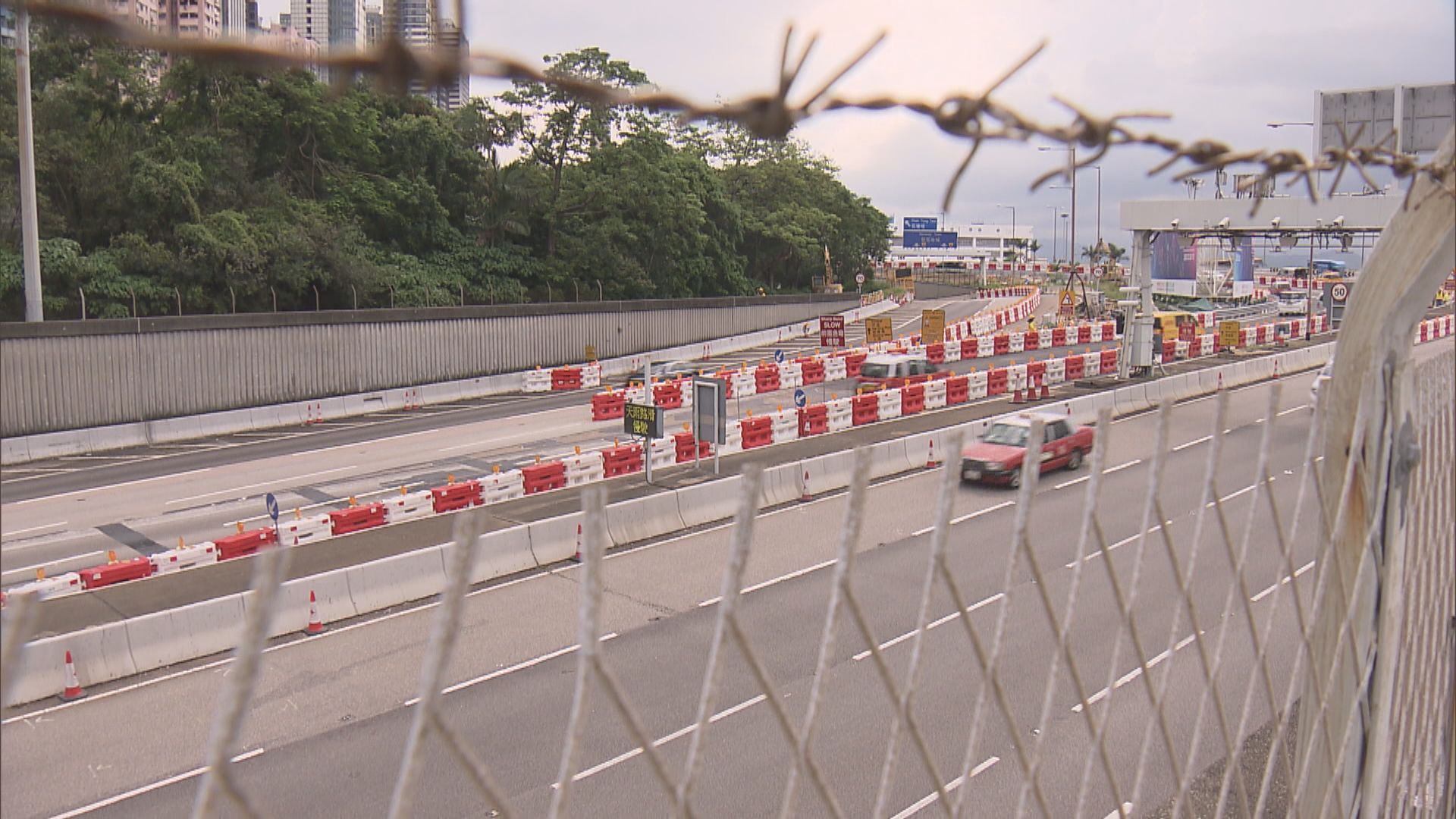 西隧港島出口往中上環支路增建行車線啟用